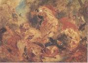 Eugene Delacroix La Chasse aux lions France oil painting artist